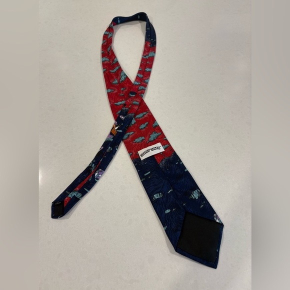 Vintage Looney Tunes Daffy Duck Golf Tie - Red & Navy Cartoon Novelty - Picture 3 of 7